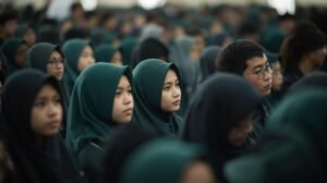 gambar-siswa-kegiatan-apel-di-sekolah-pastikan-siswa-Indonesia-dengan-kriteria-perempuan-memakai-kerudung-dan-jika-laki-laki-warna-rambut-tidak-berwarna-selain-hitam.-gunakan-warna-baju-hijau-tua-dan-kerudung-yang-seragam